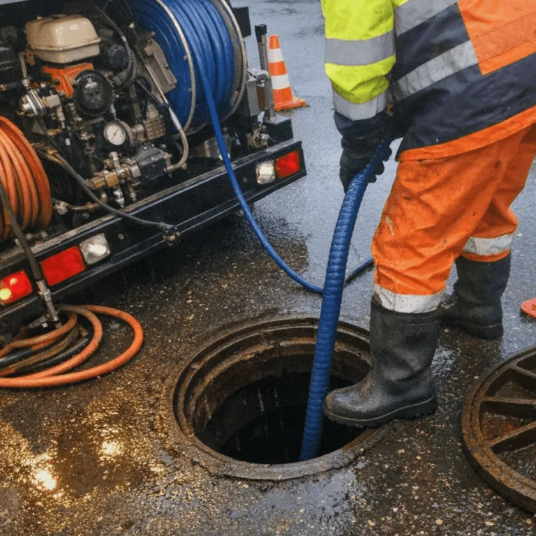 Hochdruckspülwagen im Einsatz