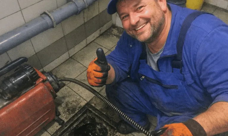 Zufriedener Kunde gibt dem Servicetechniker die Hand